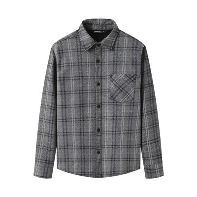 Griż Plaid Button Up Qmis