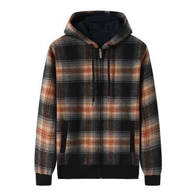 Ġakketta Plaid Zip Up tal-irġiel
